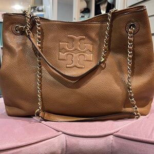Tory Burch Brown Leather Tote Bag